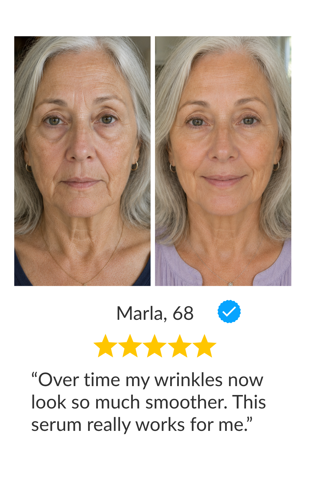 before after image showing long full lashes