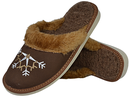 Camila - Women brown leather scuff slippers - Reindeer Leather