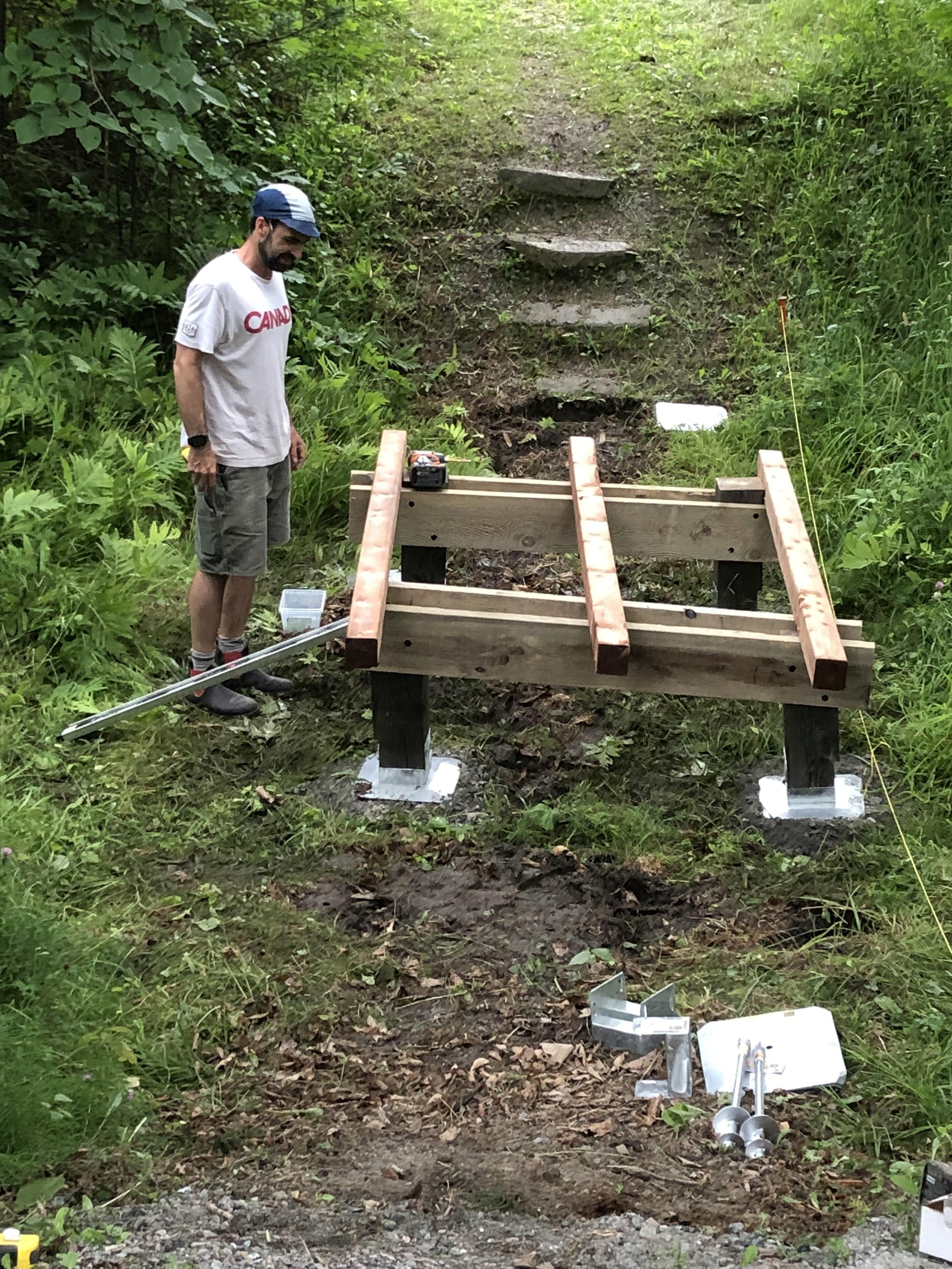 process of building boardwalk