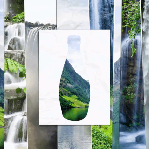 Water Bottle Nature Background Waterfalls Rainforest