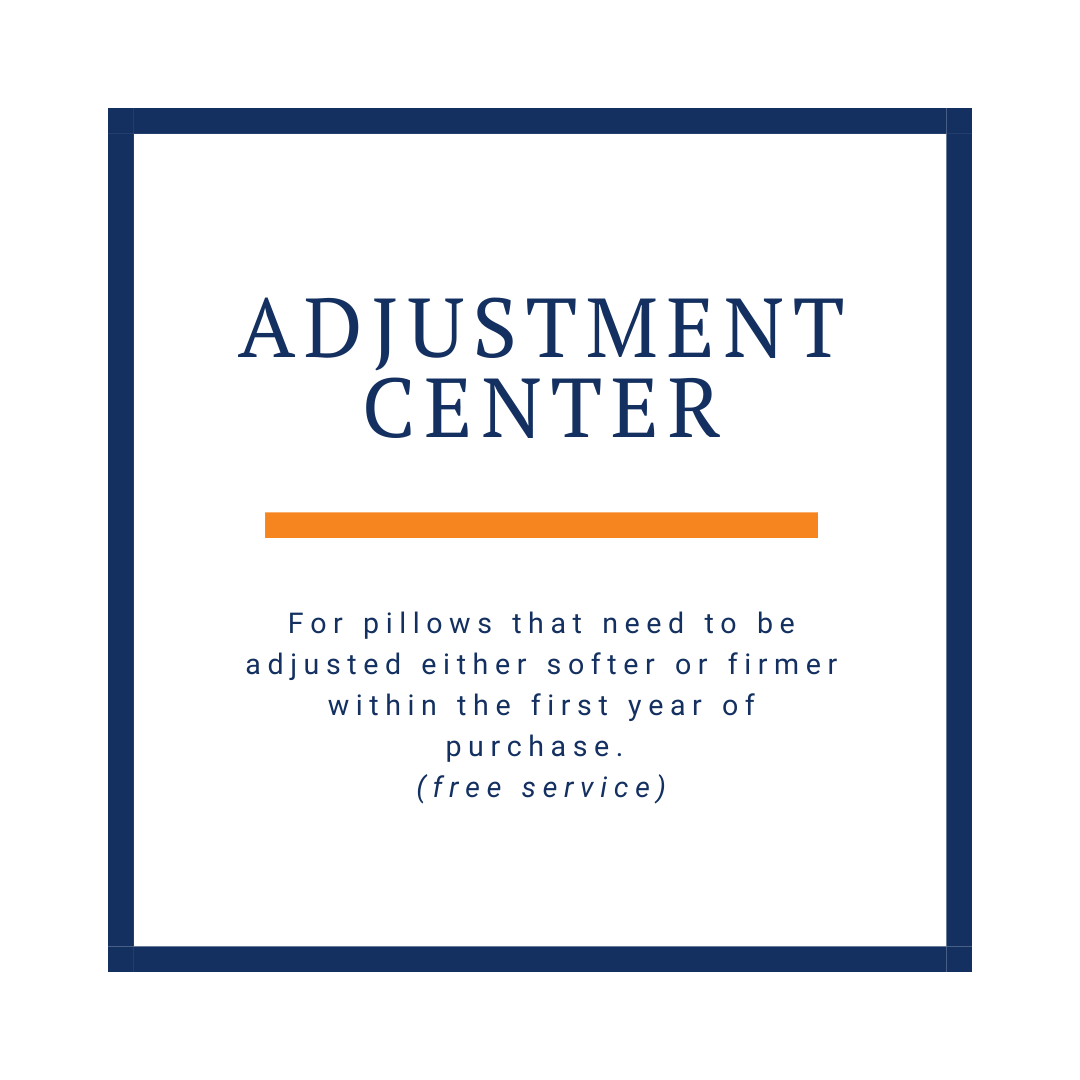 adjustment center for pillows that need to be adjusted in the first year