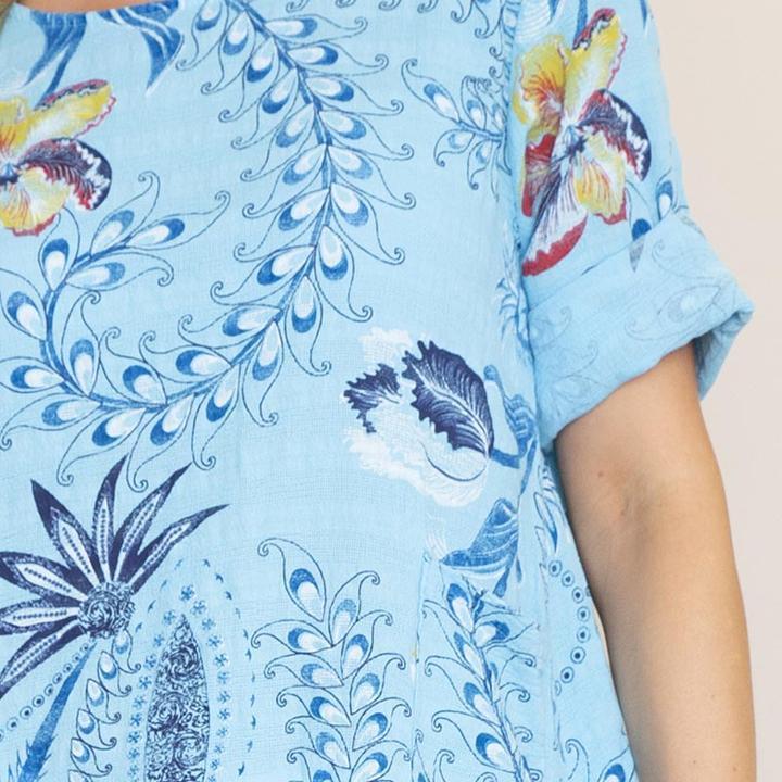 Lily Cotton Top (Blue)