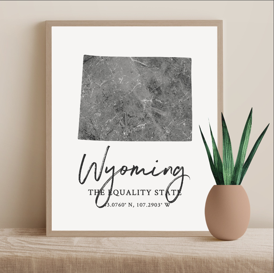 Wyoming State Map Silhouette print