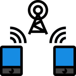 Clipart of two radios with signal and a tower
