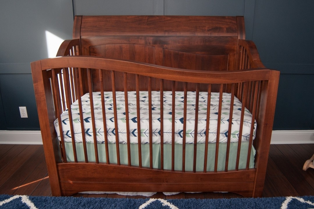 Solid Brown Maple Wood Crib