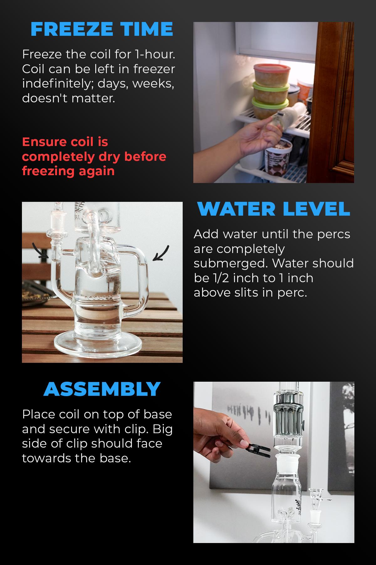 freeze pipe recycler bong infographic