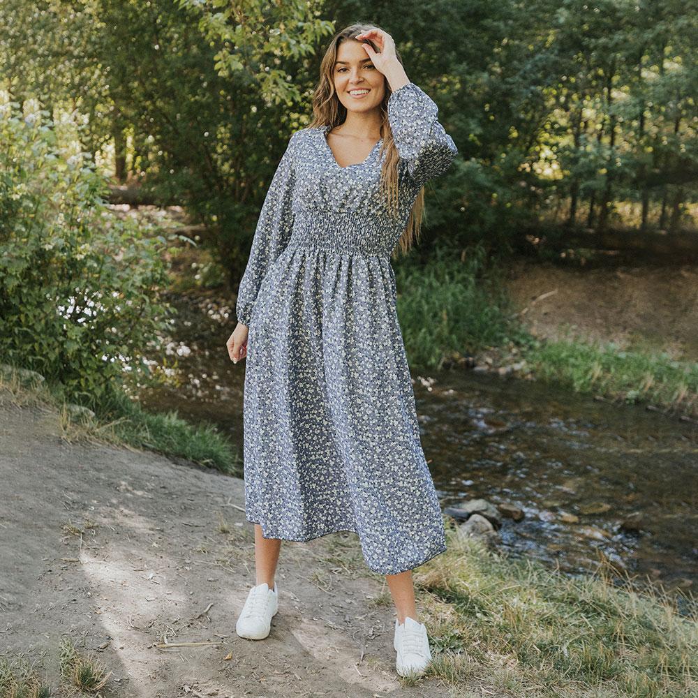 Emily Dress (Floral Blue)