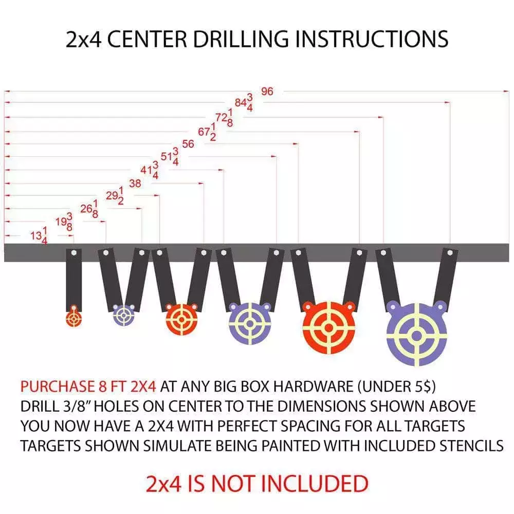 2x4 target stand spacing