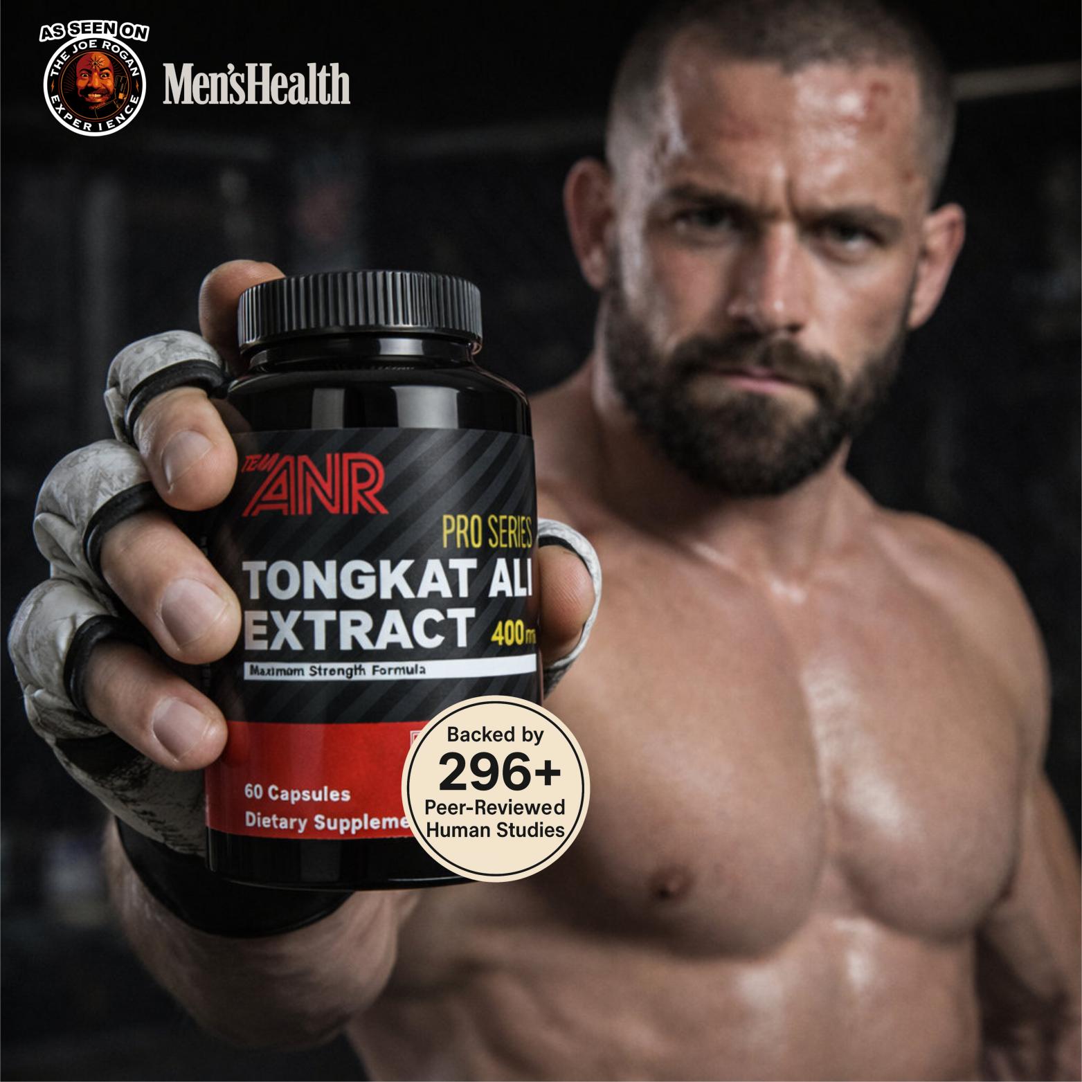 A muscular middle-aged man who uses Adaptophen to boost free testosterone levels