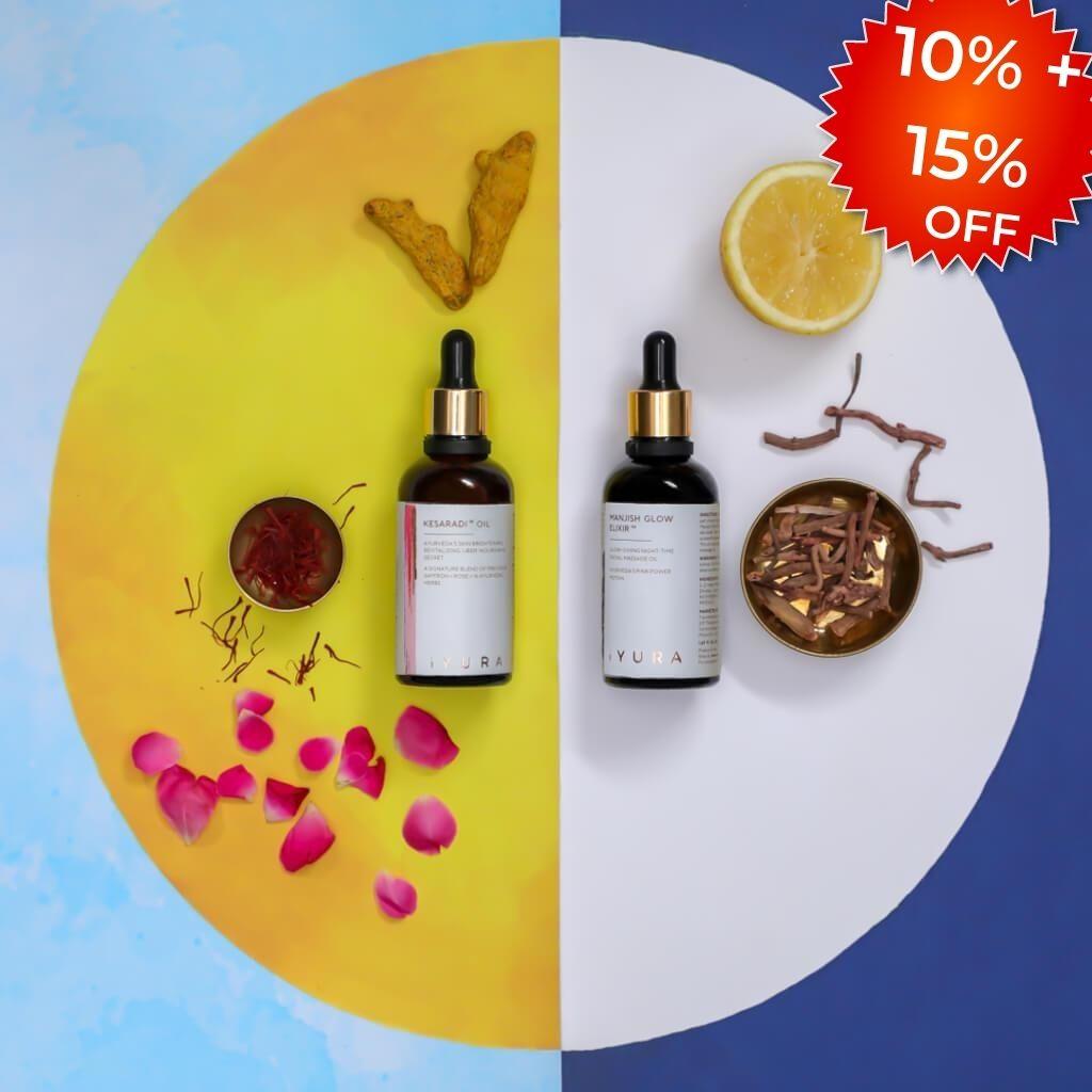 Day &amp; Night Face Oil Duo - Best Moisturizer for Healthy Skin - Ayurvedic Natural Skincare Set