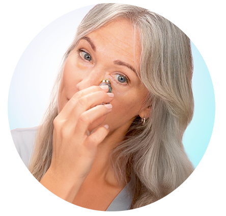 taking serum in hands