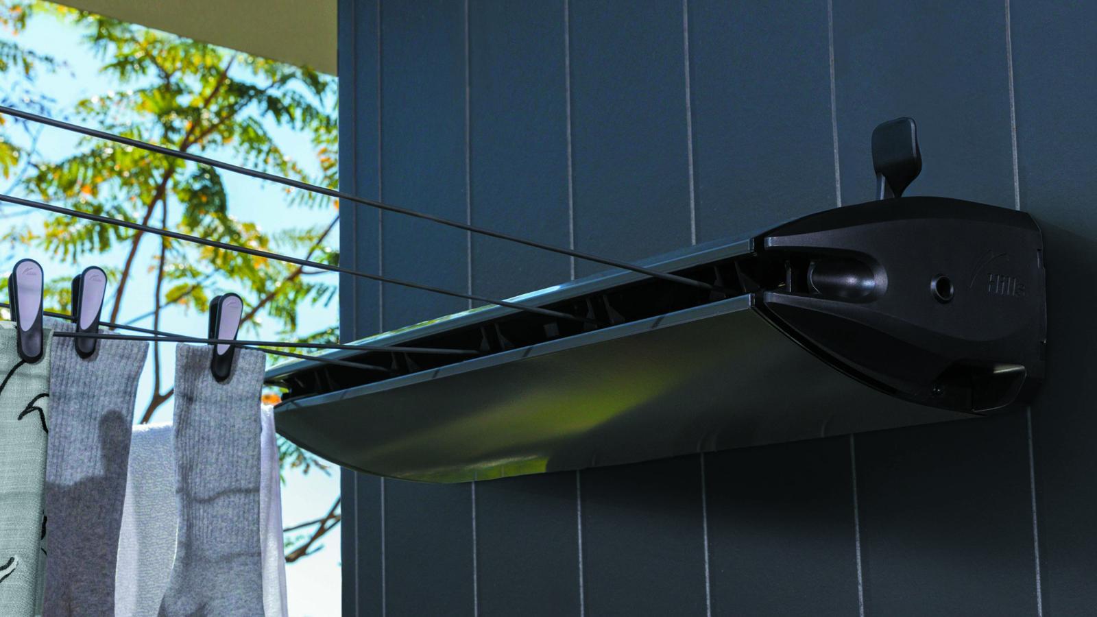 Garage Clothes Line Assess the Space: Hills 7 line retracting clothesline