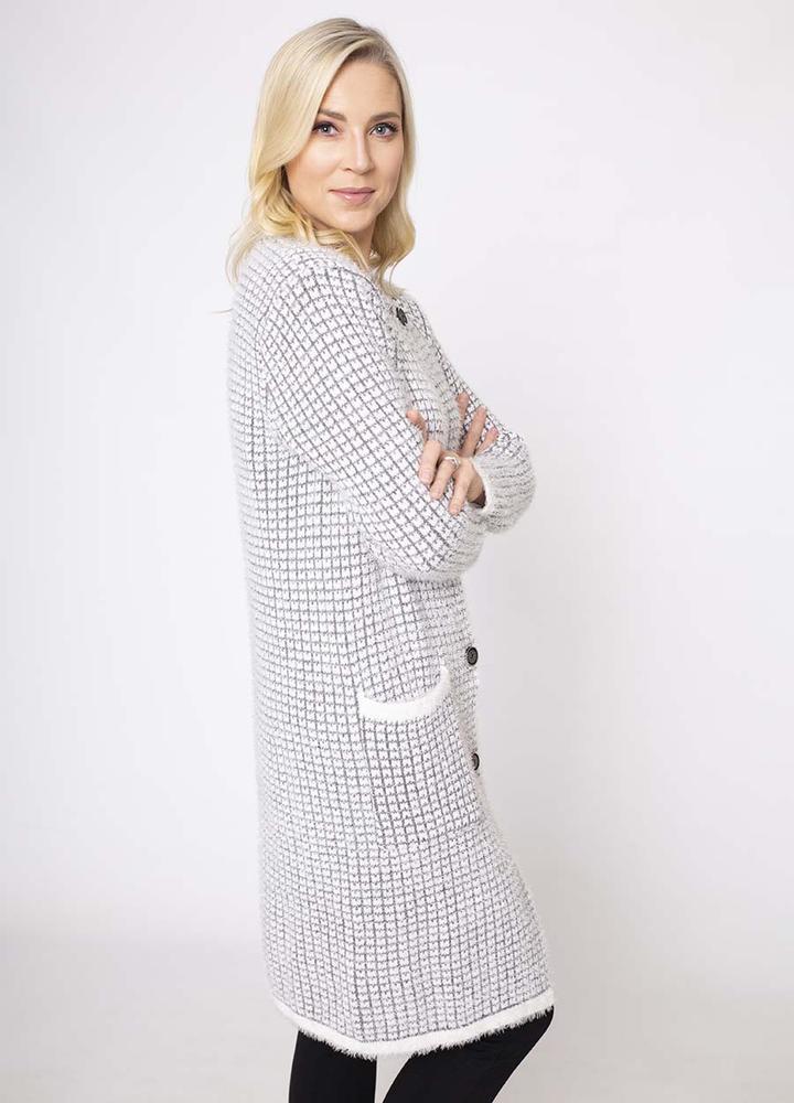 2 Pocket Mohair Cardi in Grey