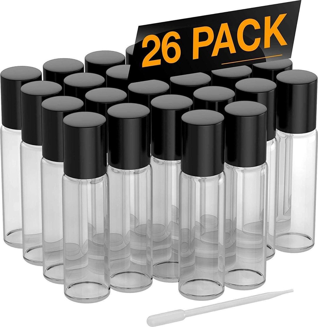 Pack Essential Oil Roller Bottles (Clear)