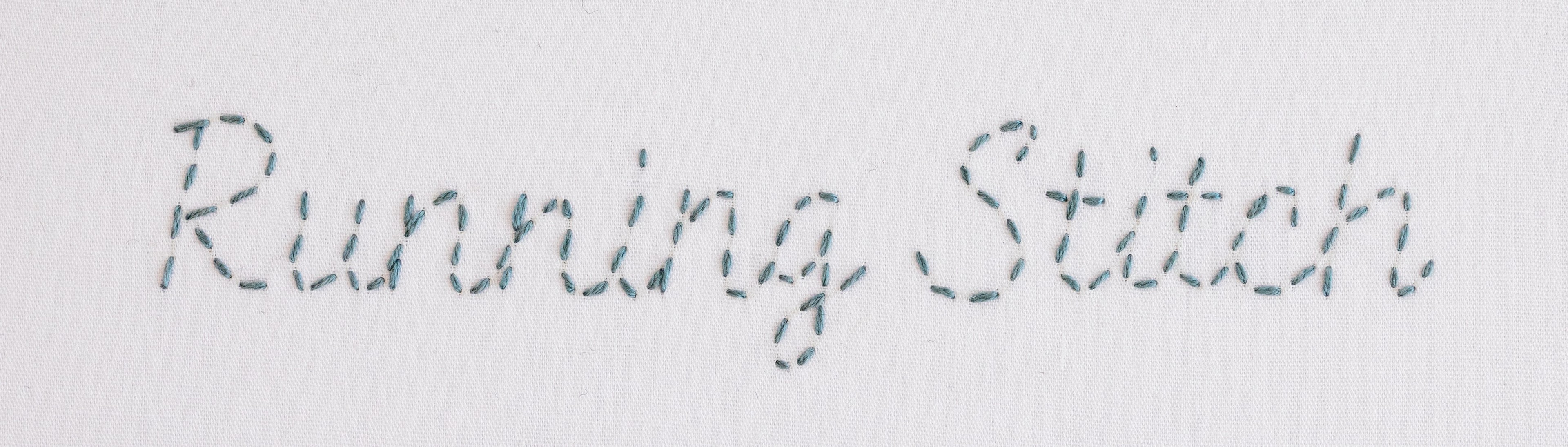 This is the word 'running stitch' is stitched using running stitch.
