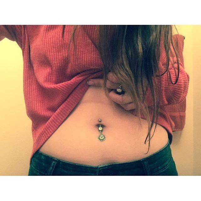 belly button pierced twice