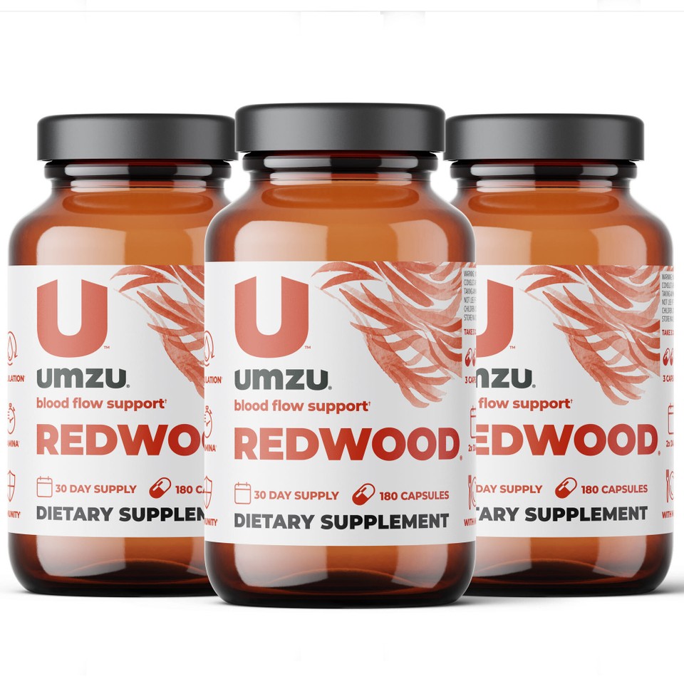 three bottles of the Redwood supplement