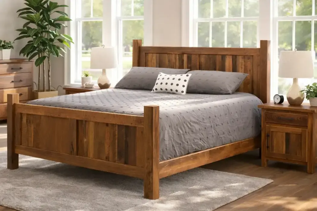 Fullerton Rustic Reclaimed Wood Bed Frame