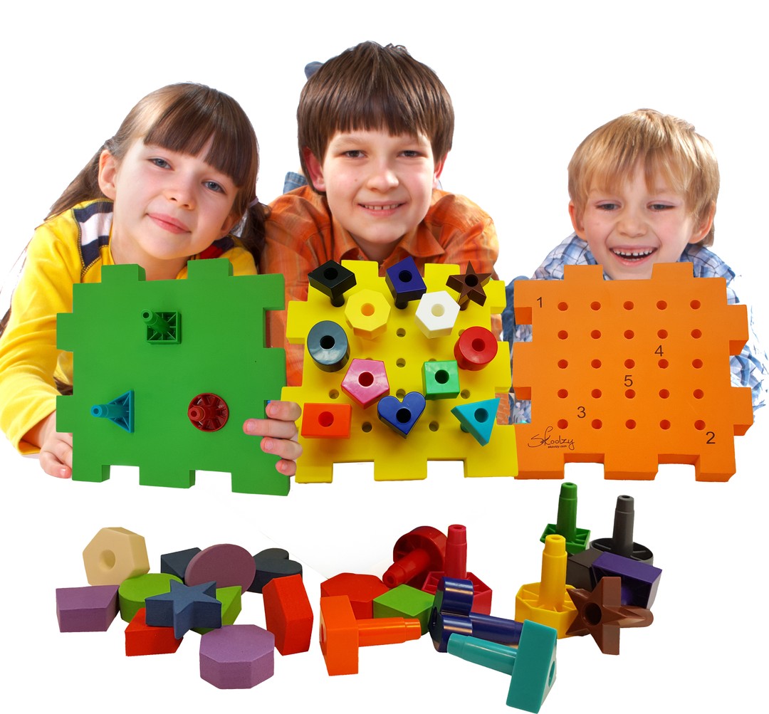 Skoolzy Peg Board Toddler Stacking Toys - STEM Color Sorting