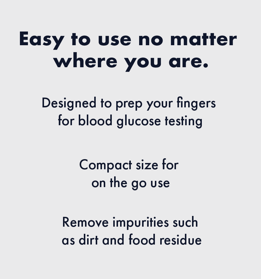 Alcohol Free Finger Cleaning Wipes | Finger pricking | Blood Glucose monitoring