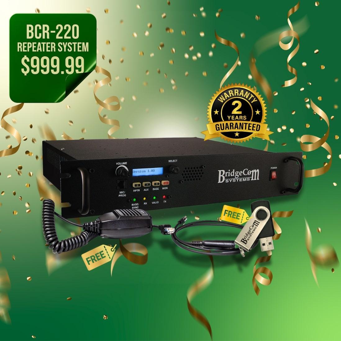 BCR-220 With Programming Kit, Repeater Mic and 2 Year Warranty Priced At $999.99