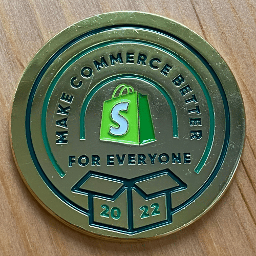 Shopify gold business card coin photo