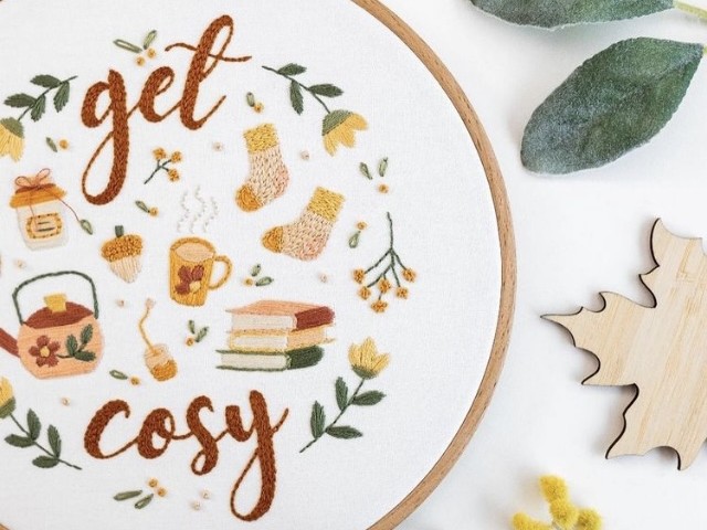 This is an image of the Get Cosy embroidery pattern.