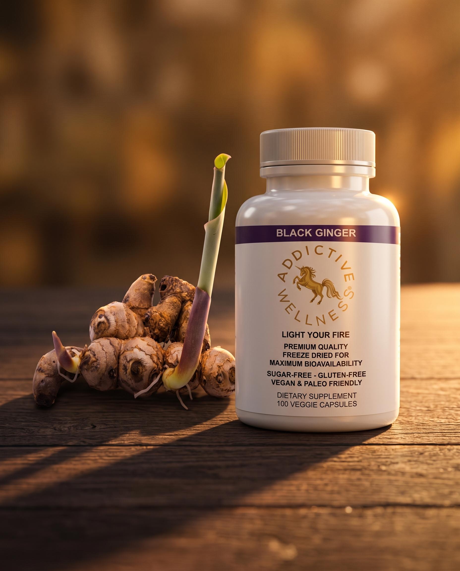 Black Ginger Bottle and Root