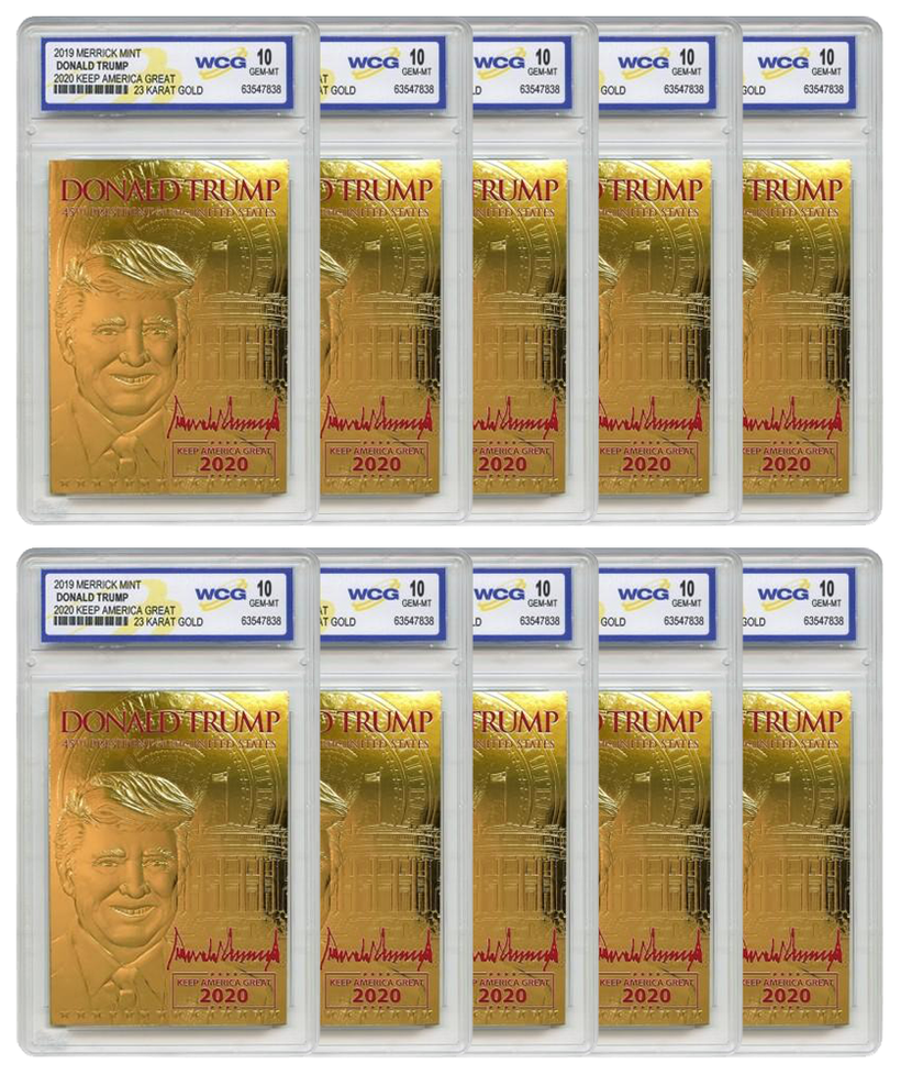 Collectible Trump 23 Karat Gold Foil Trading Card