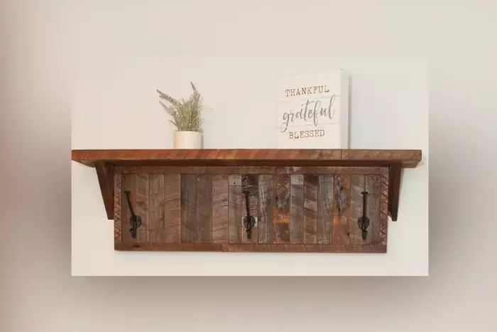 rustic coat rack with hooks