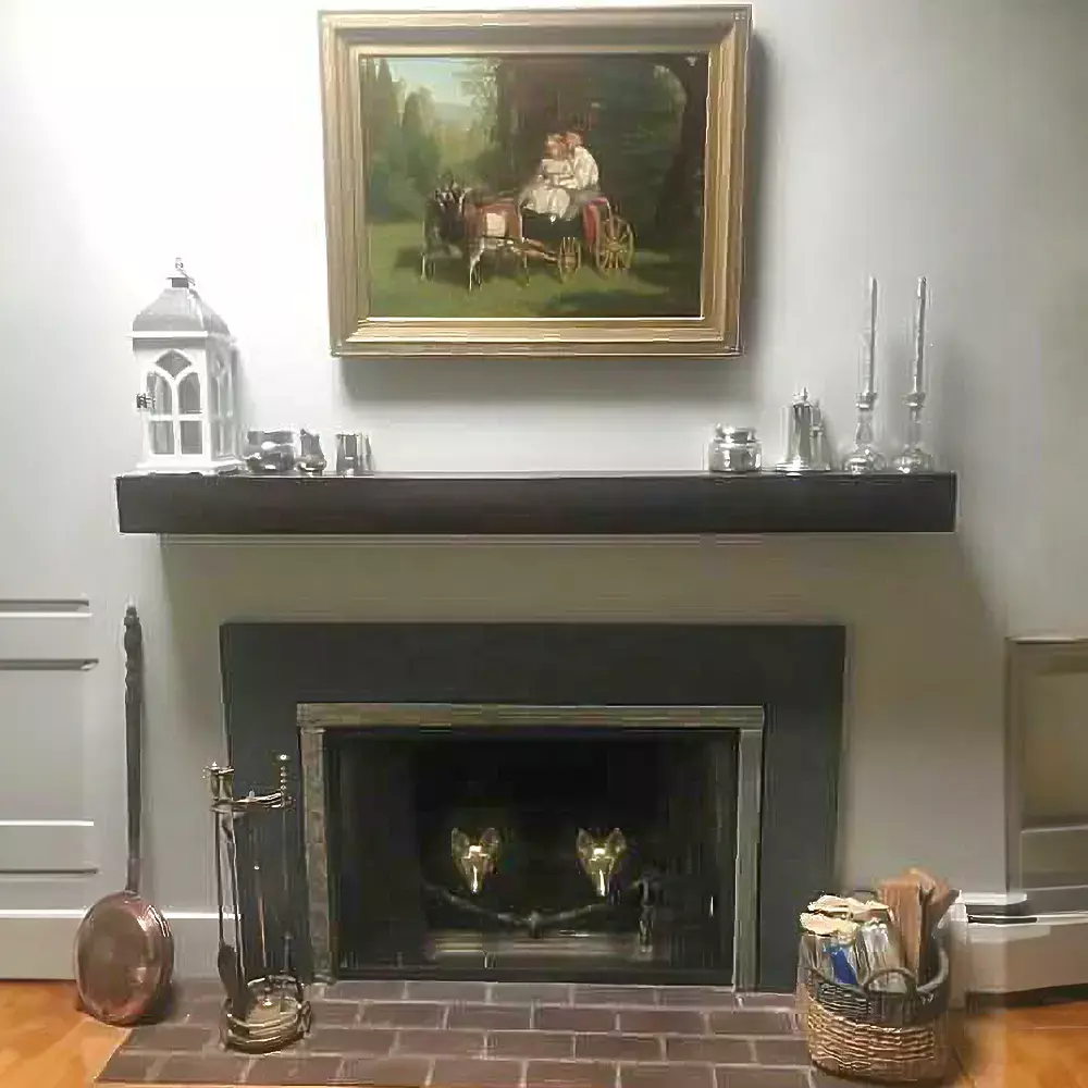 solid wood fireplace mantel