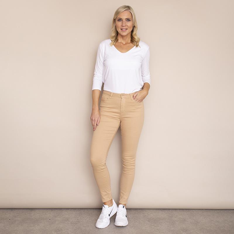 Kylie Cotton Trousers (Beige)