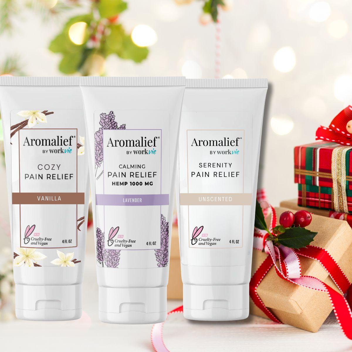 Aromalief Vanilla Lavender Unscented 3 Pack Pain Relief Creams