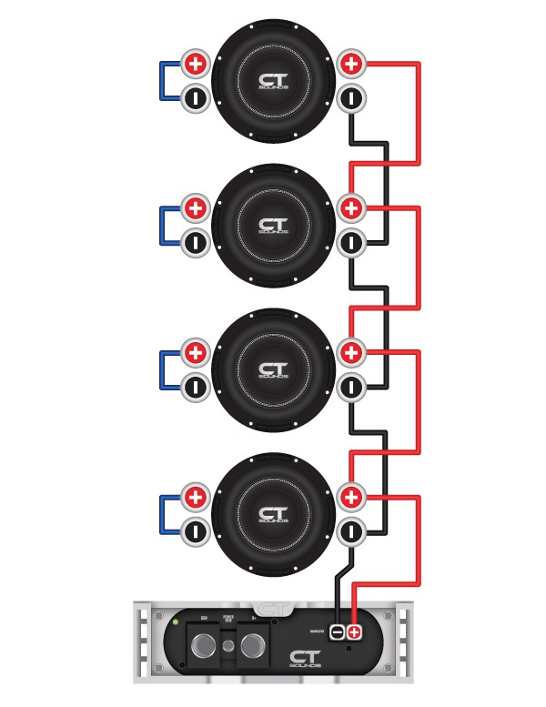 How do I set my Amplifier to 1 ohm?  Subwoofer Wiring Diagram Dual 1 Ohm    CT Sounds