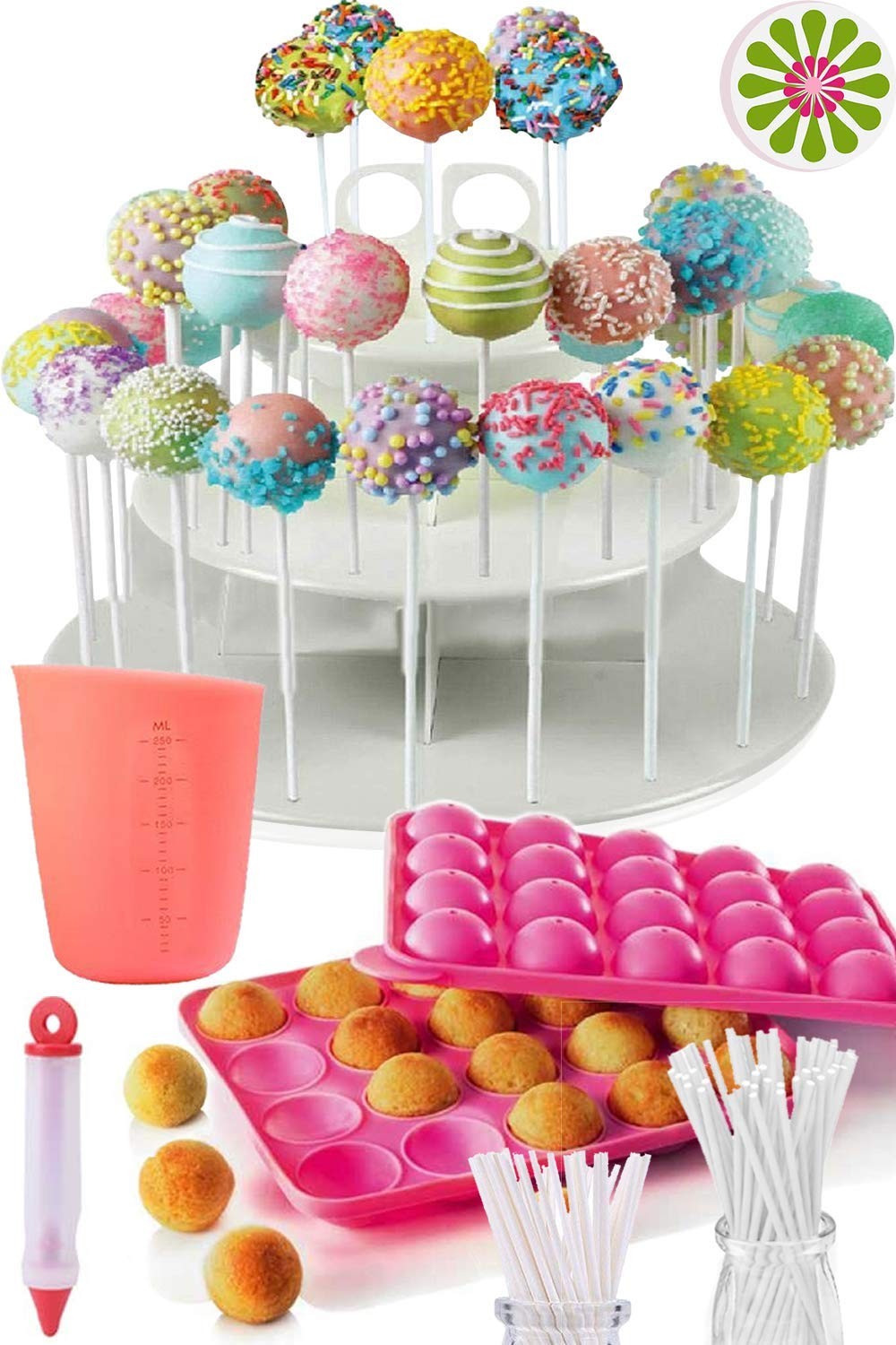 Cake Pop Kit by Baketivity | No Cake Pop Mold or Maker Needed | Cake Pop  Stand and Baking Kit | Arts and Crafts for Kids Baking Sets | Kosher