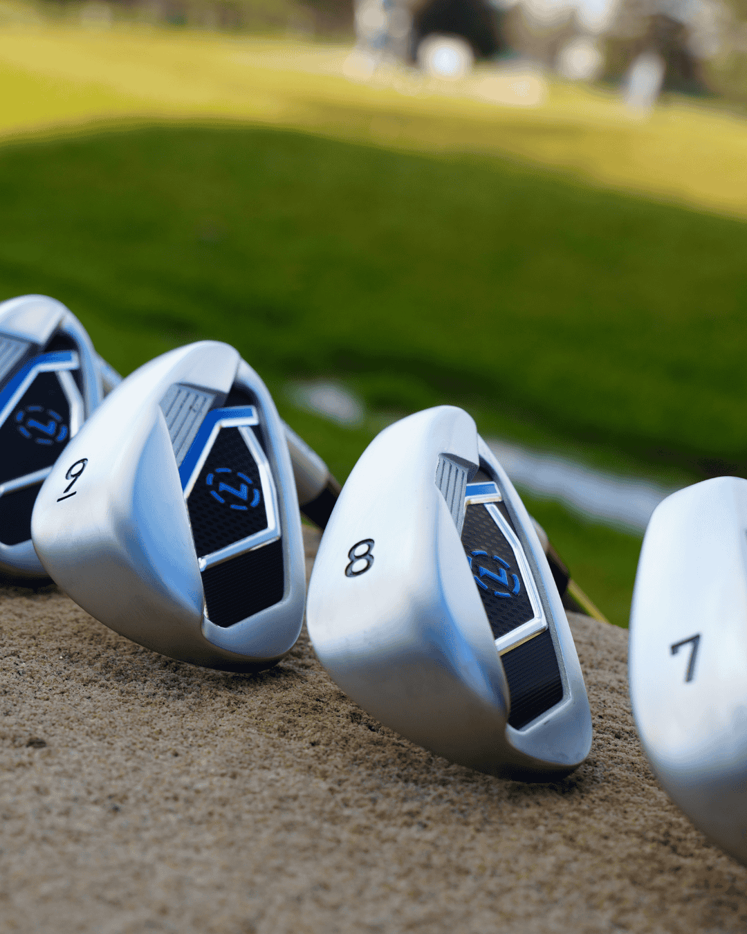 LAZ2 Irons displaying heads of 7,8,9 Irons