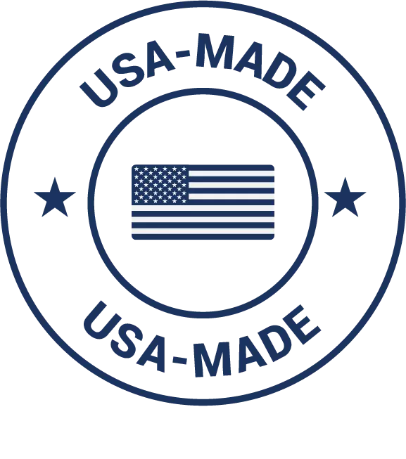SA-Made Lab Equipment Badge Featuring American Flag and Trust Stars