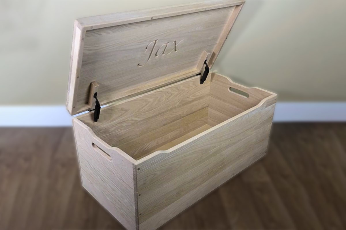 Jax Unfinished Wood Toy Chest
