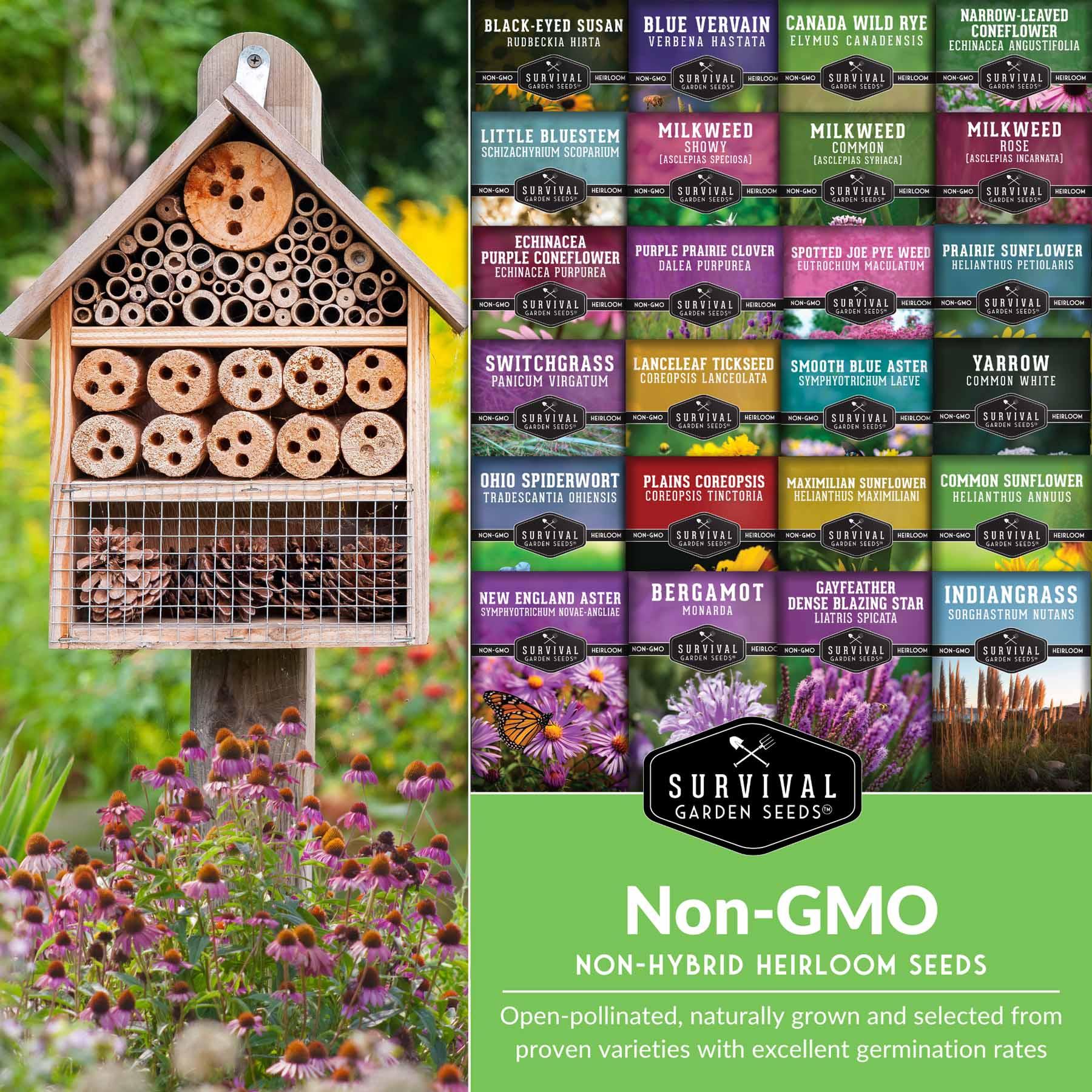Non-GMO, non-hybrid, native plant seeds