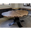 live edge oak epoxy round dining table