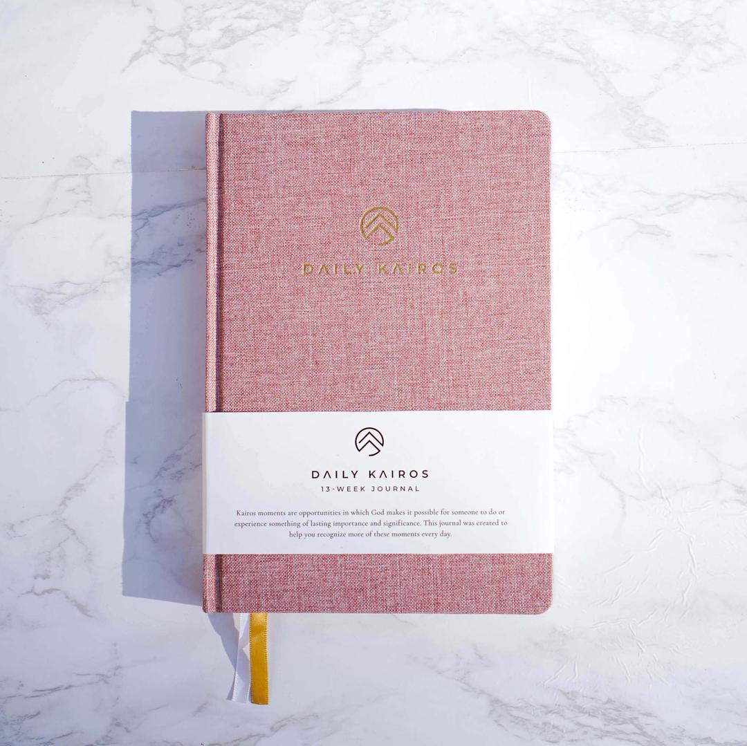 Dusty Rose linen prayer journal Daily Kairos