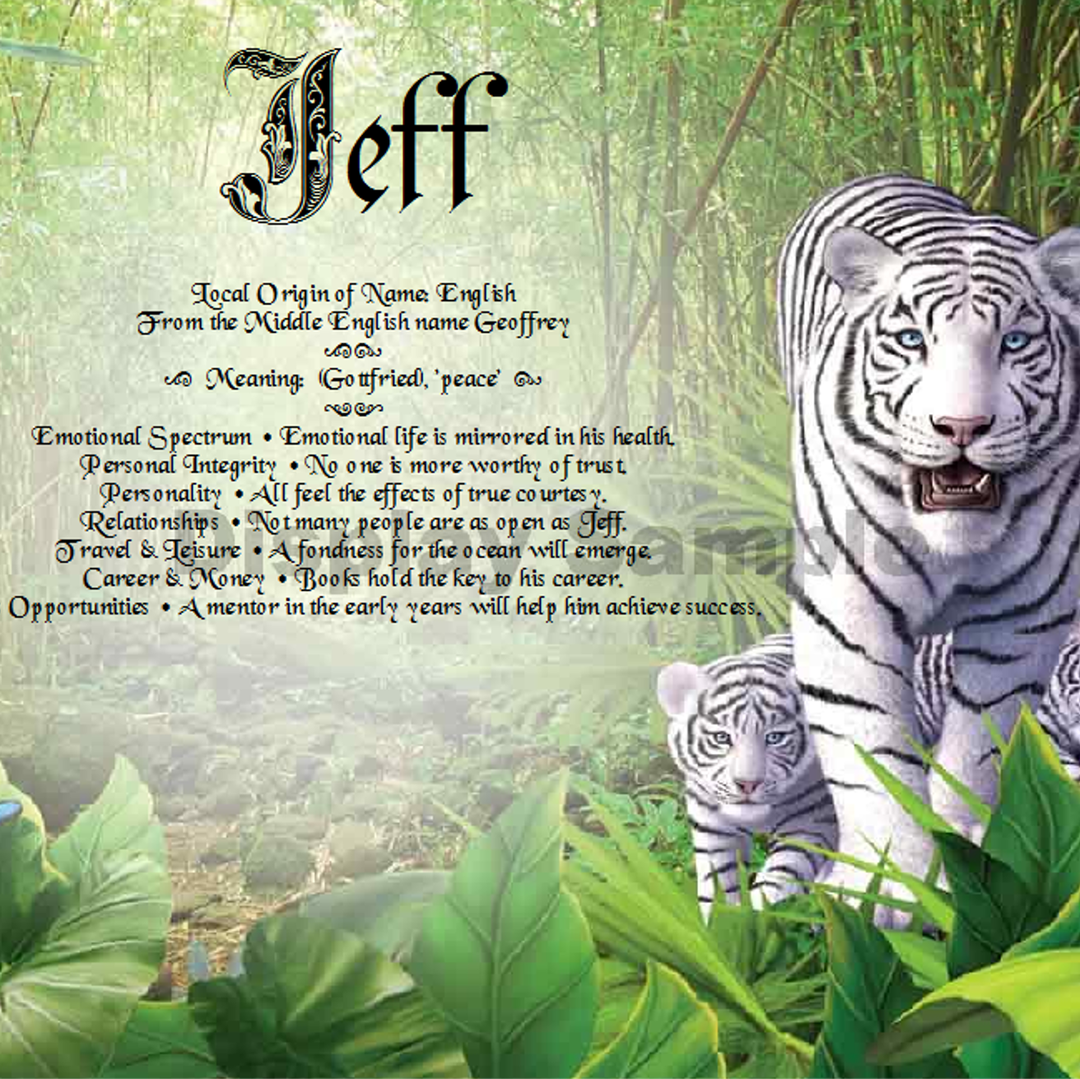 White Tiger Gift Personalized