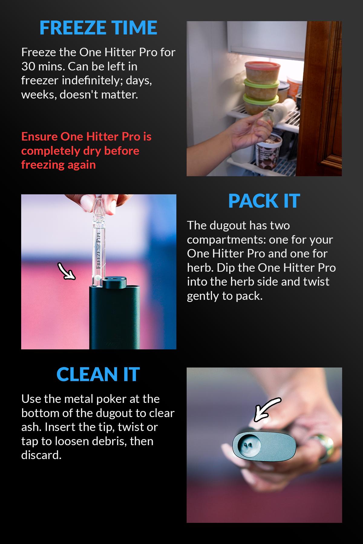 how to use freeze pipe one hitter