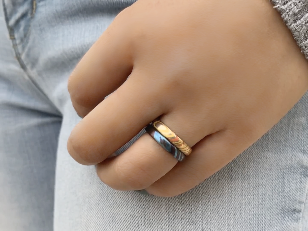 Stackable wedding rings can be worn individually or as a set