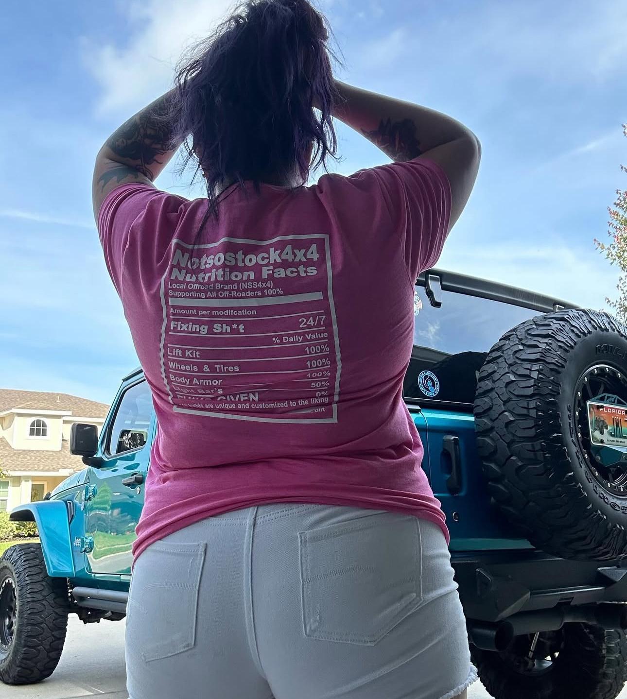 PINK NUTRITION FACTS SHIRT FOR NOTSOSTOCK4X4