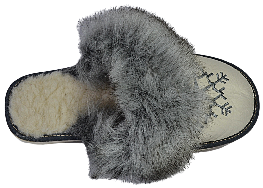 Margo - Womens polish leather slippers - Reindeer Leather