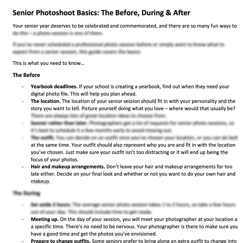 high school senior photography blog post