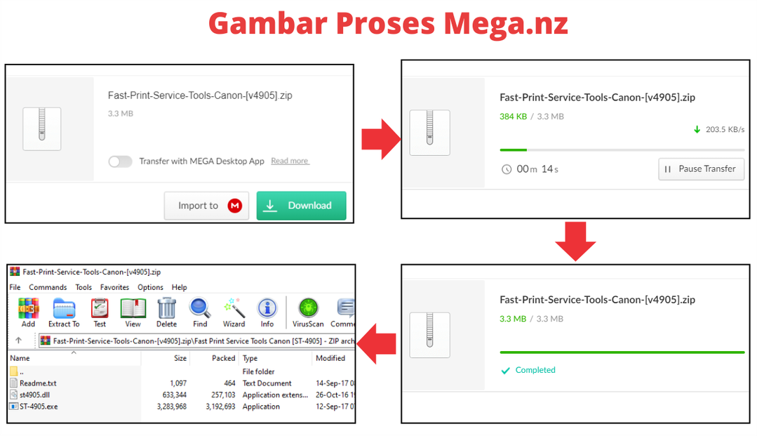 proses download mega.nz