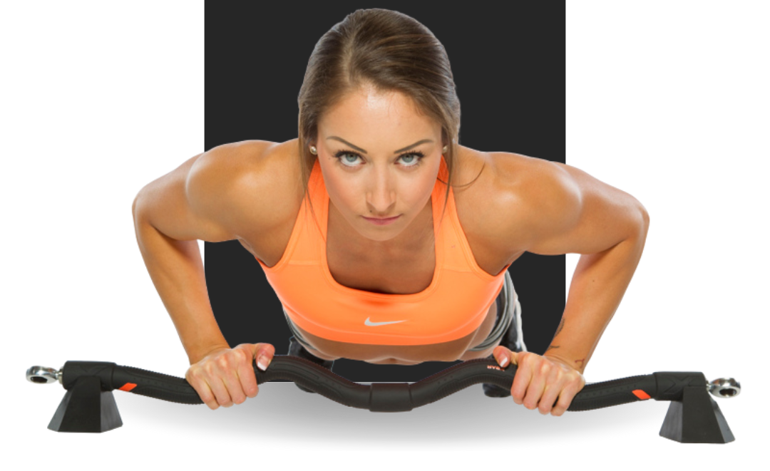 woman using XBAR Resistance Band System Bundle