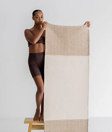 Diamond Yoga Mat - Clay & Cream